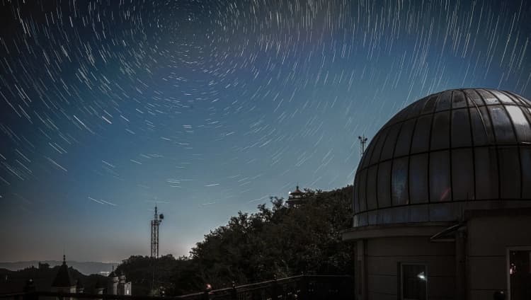 Hero image for Techzjc website. Star Trail over Tian Huang Ping, Anji, Zhejiang, China. Taken with Nikon Z8 on August 16, 2025 and stacked & processed using Adobe Photoshop & Adobe Lightroom. © 2026 Techzjc (Jiacheng Zhao). All rights reserved.